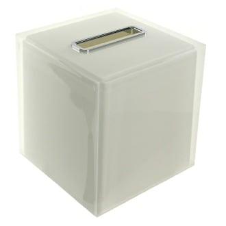 Thermoplastic Resin Square Tissue Box Cover in White Finish Gedy RA02-02